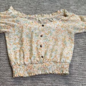 Monteau L.A Yellow flower blouse